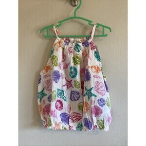 Gap Kids Colorful Sea Shells Beach Summer Tank Top Shirt Small Girls 6-7 NEW NWT
